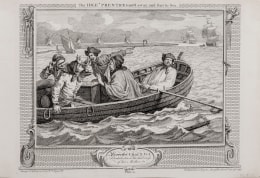 William Hogarth  The Idle &lsquo;Prentice turned away, and sent to Sea, pl. 5 from the complete set of twelve