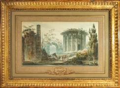 Temples et Monuments (a pair), watercolor on paper,&nbsp;235 x 412 mm.