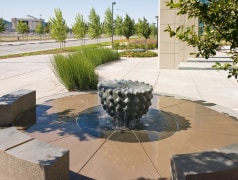 Green Fossil Fountain Plaza