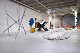 Installation view,&nbsp;Only Sculpture,&nbsp;October 18, 2023 - April 27, 2024, The Margulies Collection at the Warehouse, Kenneth Snelson, Anna Fasshauer, Ron Bladen, Joel Perlman, Mark di Suvero, WIlliam Tucker, Richard Long