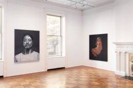 This is an installation view of the exhibition titled, Portraits, with paintings by Kohshin Finley and Ma Liuming.