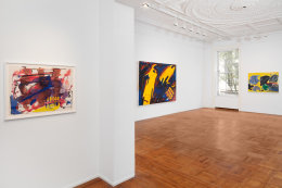 This is an image of an exhibition of paintings by Malcolm Mooney on view at Tilton Gallery.