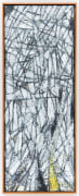 This is an image of a painting made by Zachary Armstrong in 2022 titled: B/w yellow abstract.
