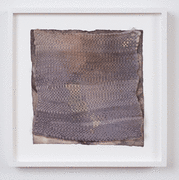 Martha Tuttle &quot;Cold Water (4)&quot;, 2015 Wool, paper, logwood, hematite, and steel iron 9 x 8-1/2 inches