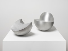 This is an image of a spun aluminum sculpture made by Ruth Vollmer in 1968 titled: Reciprocals.