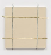This is an image of a painting made by Abby Robinson in 2024 titled: Green/Blue Wall Grid.