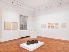 This is an image of an installation view of works by Ruth Vollmer at Tilton Gallery in 2025.