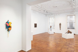 This is an image of an exhibition of artworks made by John Outterbridge at Tilton Gallery in 2024.