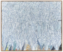 This is an image of an encaustic painting by Zachary Armstrong made in 2020 titled: Snowfall.