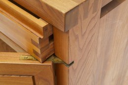 Pierre Chapo's &quot;R08&quot; sideboard detail view of drawer and door joinery