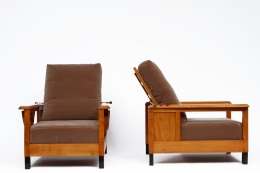 Jean Burkhalter's pair of armchairs front and side view
