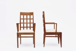 Ren&eacute; Gabriel pair of armchairs front view front and side view