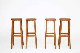 Unknown Artist's set of 4 stools, straight front views