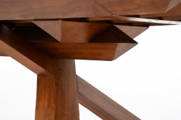 Dominique Zimbacca's unique sculptural table, detailed view below showing the legs