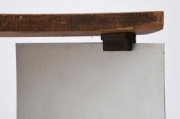Jean Paul Barray's &quot;Hommage &agrave; Le Corbusier - Chandigarh&quot; table detail of table top and leg joinery