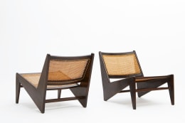Pierre Jeanneret's pair of kangourou chairs diagonal back and front view