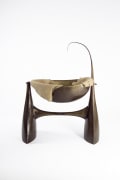 Philippe Hiquily's sculptural cradle, front view with fur lining inside