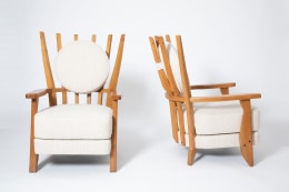 Guillerme et Chambron's Pair of &quot; Tapissier&quot; armchairs, front and side views