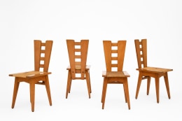 Henry Jacques Le M&ecirc;me's Set of 4 chairs, full view of all chairs, slightly turned