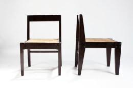 Pierre Jeanneret's pair of demountable chairs front and side view