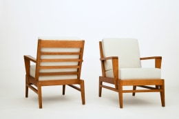 Ren&eacute; Gabriel's pair of armchairs, back and front diagonal views