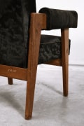 Le Corbusier, Pierre Jeanneret &amp; Jeet Lal Malhotra's &quot;Advocate and Press&quot; pair of armchairs, detailed view of back