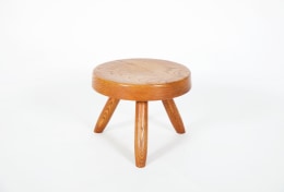 Charlotte Perriand's low stool, full front view from slightly above