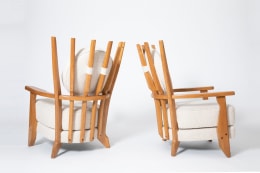 Guillerme et Chambron's Pair of &quot; Tapissier&quot; armchairs, diagonal and back view and side views