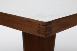 Pierre Jeanneret's square table detailed view of corner