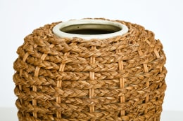 Audoux-Minet's vase, detailed view of top rim and wicker outside
