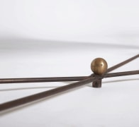 Jean Royère's &quot;Ruban&quot; coffee table, detailed view of brass component on base