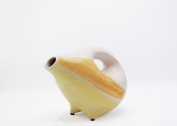 Mado Jolain's ceramic pitcher, front diagonal view