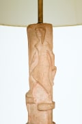 Pierre Blanc's ceramic floor lamp, detailed of ceramic on top