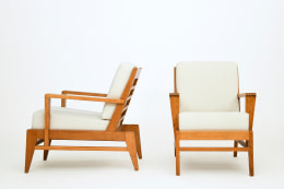 Ren&eacute; Gabriel's pair of armchairs, side and front views