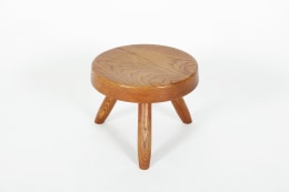 Charlotte Perriand's low stool, full front view from above