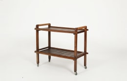 image of Jacques Adnet&nbsp;(1900-1984) Bar cart, c.1930 3/4 view