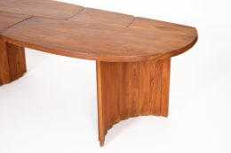 Pierre Chapo's &quot;TGV&quot; dining table, close up view of table top