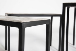 Jacques Avoinet's Set of 4 coffee tables detail of metal legs