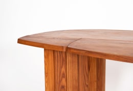 Pierre Chapo's &quot;TGV&quot; dining table, detailed view of table top and leg