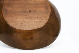 Alexandre Noll's wooden bowl, view of signature underneath