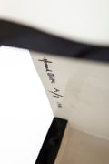 Howard Meister designer chair, detailed view of signature