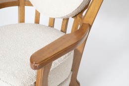Guillerme et Chambron's Pair of &quot; Tapissier&quot; armchairs, detailed view of seat and armrest
