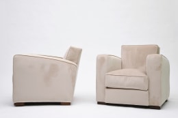 Jacques Adnet pair of club armchairs side view