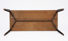Jean Prouv&eacute;'s aluminum dining table, full view of underneath the table