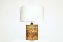 Marius Bessone's ceramic table lamp, full straight view