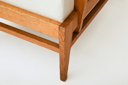 Ren&eacute; Gabriel's pair of armchairs, detailed view of foot