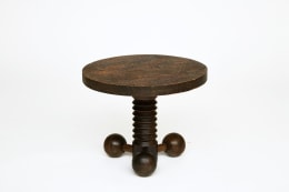Charles Dudouyt's pedestal table, straight front view from above