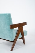 Pierre Jeanneret's Pair of &quot;Upholstered Easy&quot; lounge chairs, details views