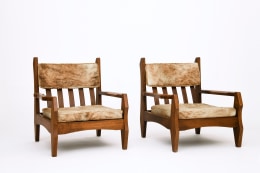 Unattributed pair of armchairs, front diagonal views