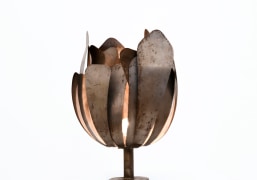 Andr&eacute; Jean Doucin's table lamp full view with light on